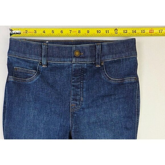 Spanx Size Small Womens 34" Inseam Flare Two Back Pockets Pull Up Blue Jeans - Picture 3 of 11